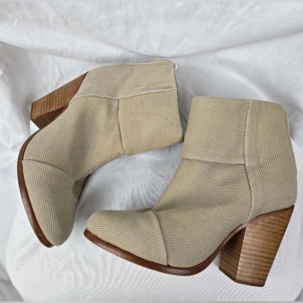 RAG & BONE Classic Newbury Canvas Natural Ankle Boots Booties size 7.5 / 37.5